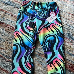 Justice multi color leggings with fleece inside